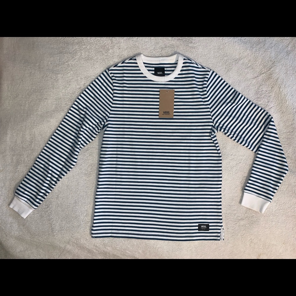 Green/blue and white striped medium vans long sleeve brand new with tags